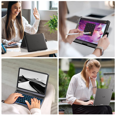 Typecase Touch Keyboard Case with Trackpad for iPad Air 5th Gen (10.9-inch, 2022): 360° Rotatable - 11 Colors Backlight - Wireless Keyboard with Pencil Holder for iPad Air 5th & 4th Gen